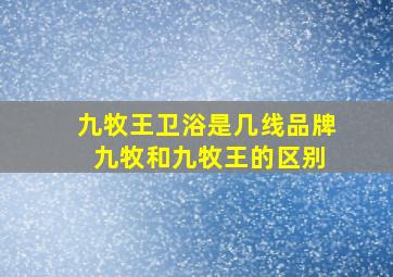 九牧王卫浴是几线品牌 九牧和九牧王的区别